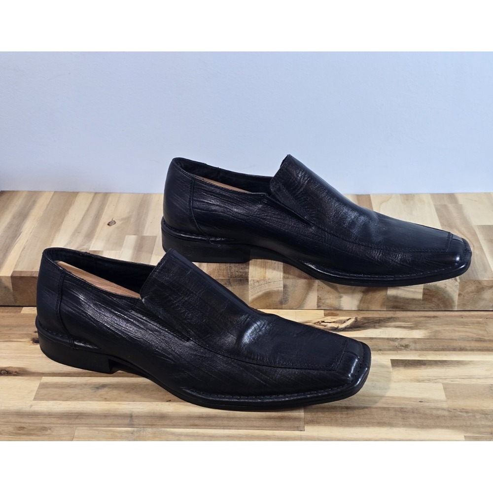 Franco Fortini‎ Manhattan Men's Size 12 Black Leather Dress Loafers Slip-On